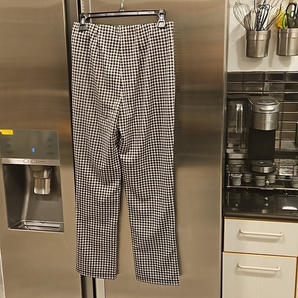 💕SANCTUARY💕 Straight Leg Pants ~ Black & White Hounstooth Print Small S NWOT - Picture 2 of 6